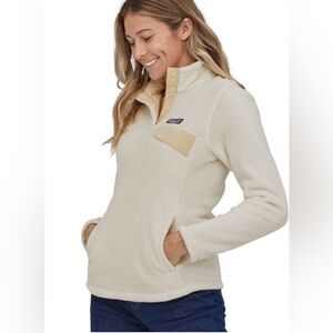 Patagonia Women’s Re-Tool Snap-T® Fleece Med Pullover - Raw Linen/White X-Dye